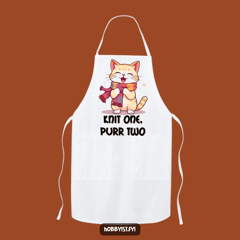Funny Cat Knitting Apron: Stay Neat While You Create