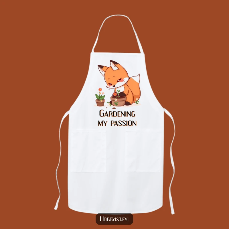 Funny Fox Apron: Gardener at Work, Practical and Whimsical Funny Gift