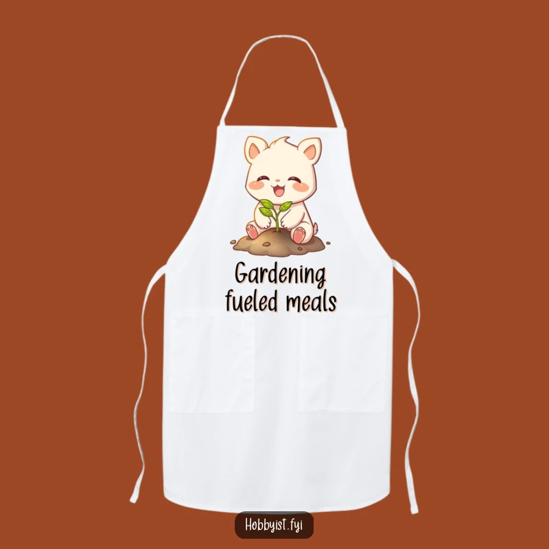 Funny Gardener Creature Apron: Joyful Planting Glowing Sapling, Kitchen Herb Gift