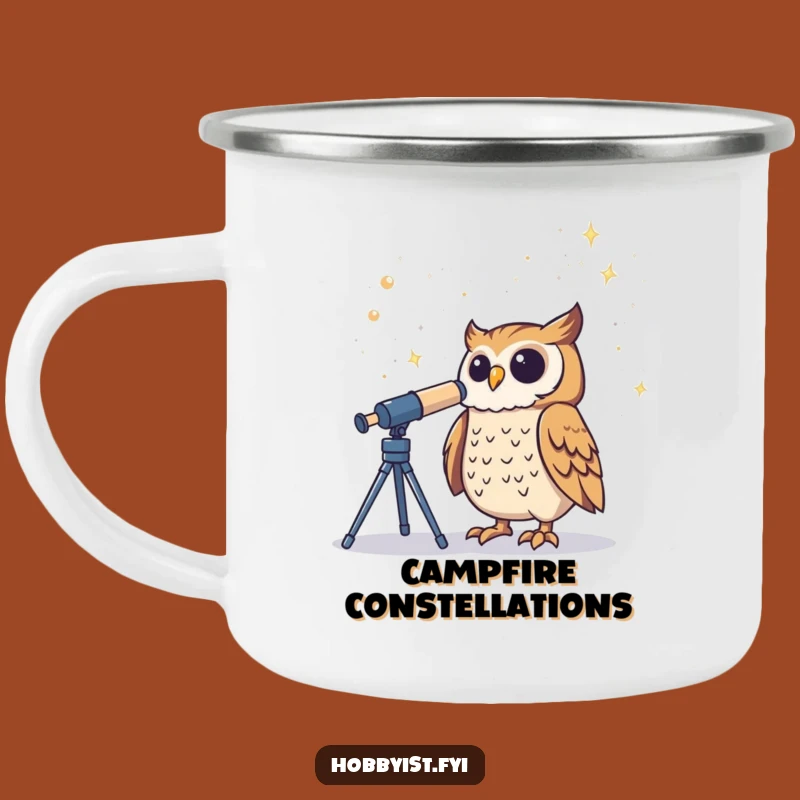 Funny Owl Stargazer Camping Mug - Cosmic Adventure & Warmth