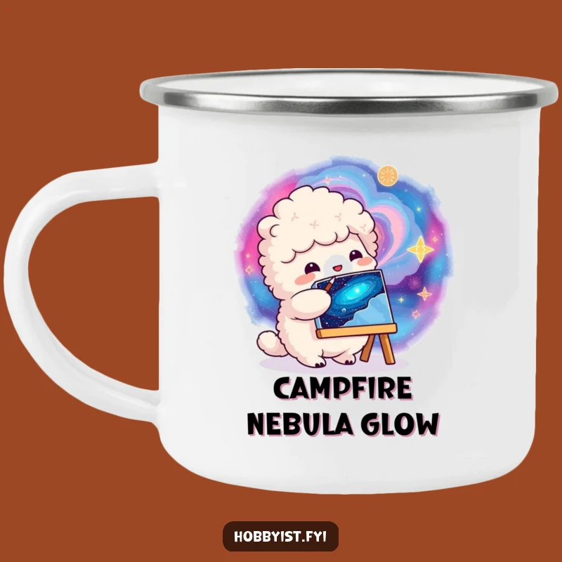 Funny Galactic Painter Camping Mug - Cosmic Adventures Gift