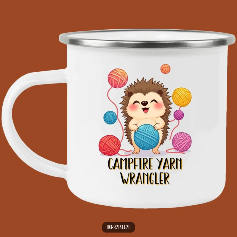 Funny Hedgehog Juggling Camping Mug: Cozy Crafting Companion, Outdoor Gift