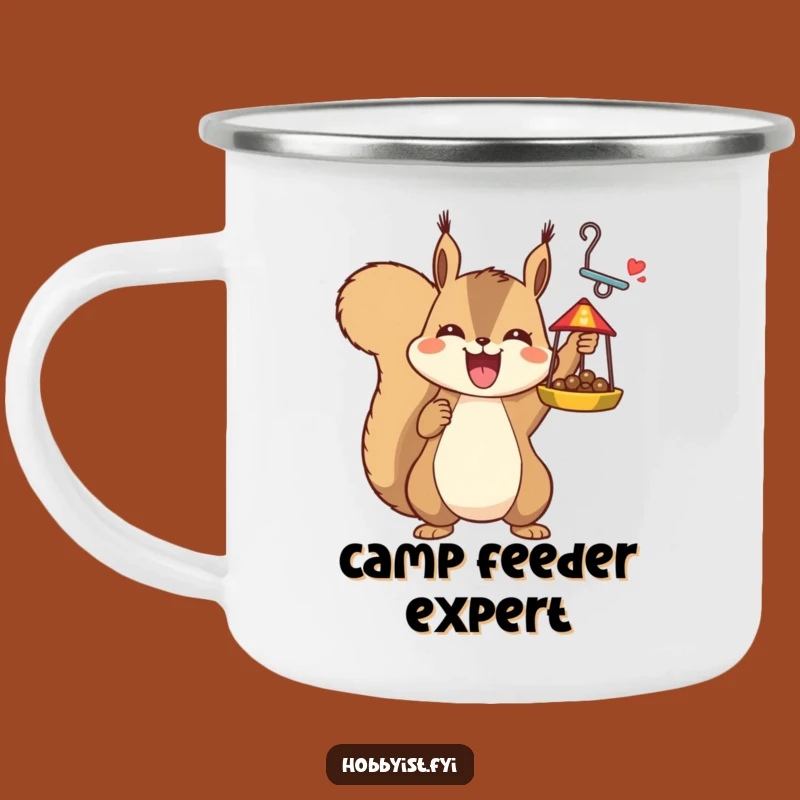 Funny Squirrel Bird Feeder Camping Mug: Triumphant Sips for Outdoor Crafters!