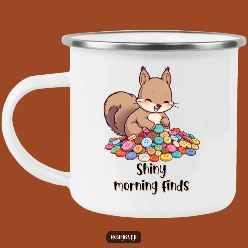 Funny Squirrel Button Sorting Camping Mug: Durable and Hilarious for Outdoor Adventures and Coffee Lovers