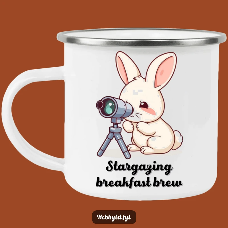 Funny Rabbit Telescope Camping Mug - Hilarious Outdoor Companion for Stargazers