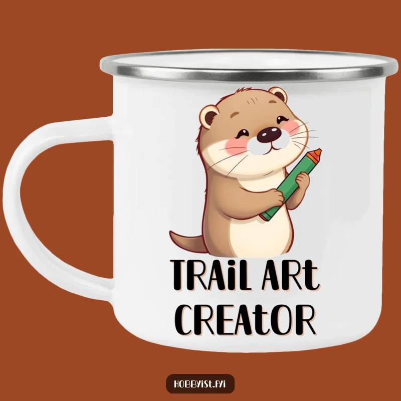 Funny Otter Sketching Camping Mug: Art Adventure with a Playful Otter, Outdoor Gift