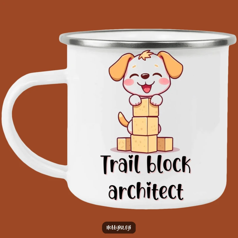 Funny Dog Block Tower Camping Mug: Durable & Hilarious Pup Drinkware, Perfect Funny Gift