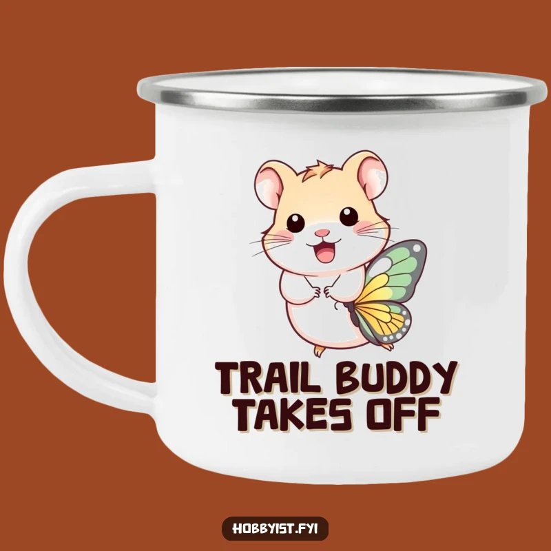 Funny Hamster Butterfly Camping Mug - Whimsical Outdoor Gift, Great Funny Gift