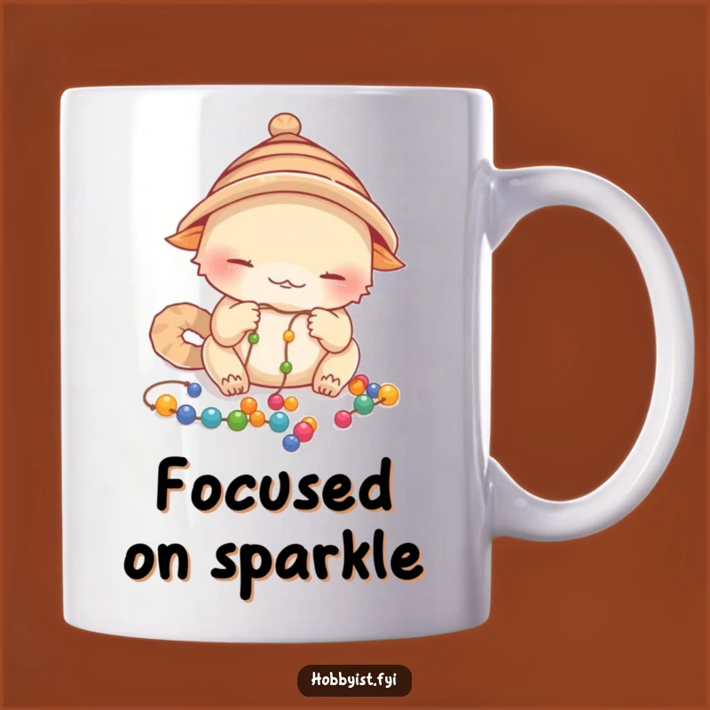 Funny Focused Creature Mug: Beading Thread Project Funny Gift for Crafters