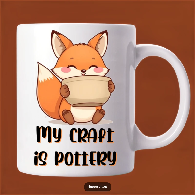 Funny Fox Pottery Mug - Hilarious Gift for Artists and Animal Lovers