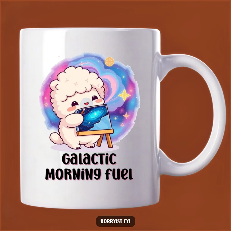 Funny Galactic Painter Creature Mug - Artistic & Whimsical Gift