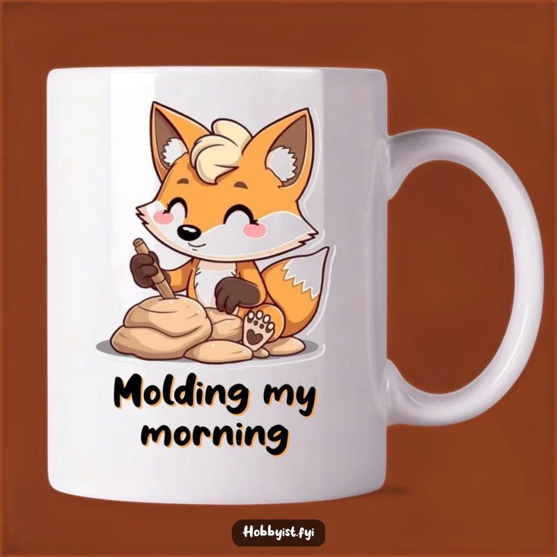 Funny Fox Clay Sculpting Mug: Creative Mischief for Coffee Lovers