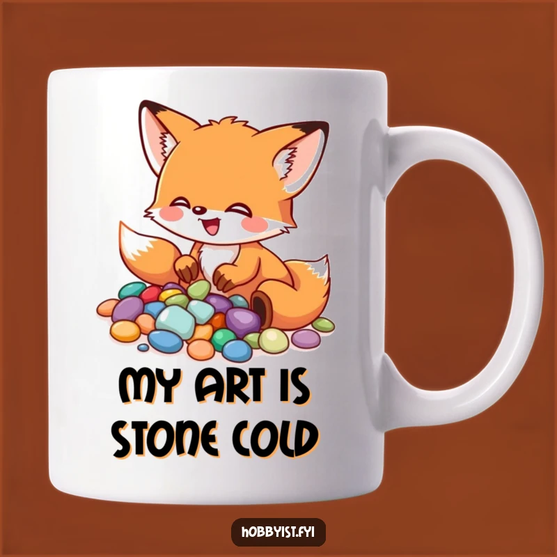 Funny Fox Pebble Artist Mug: A Creative and Hilarious Gift for Art Lovers and Fox Fans