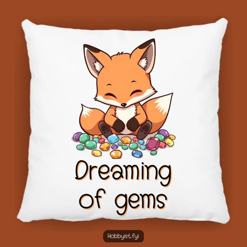 Funny Fox Gemstone Pillow - Comfy & Comedic Collector's Accent