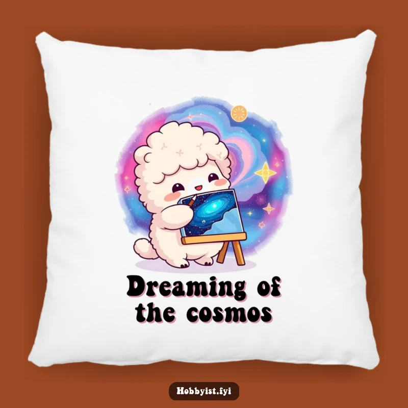 Funny Galactic Painter Pillow - Cozy Comfort & Cosmic Charm Gift
