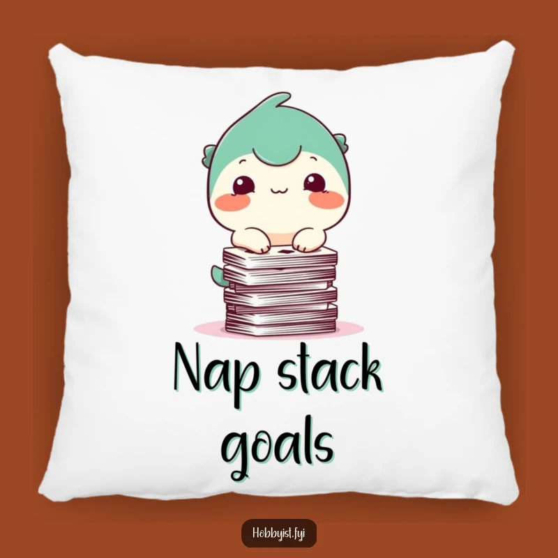 Funny Card Balancing Creature Pillow: Comfy Humor for Your Couch!