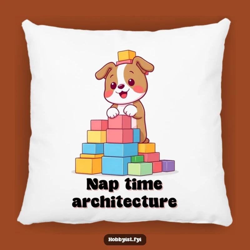 Funny Dog Blocks Pillow: Cozy Pup Decor for Your Sofa, Hilarious Gift