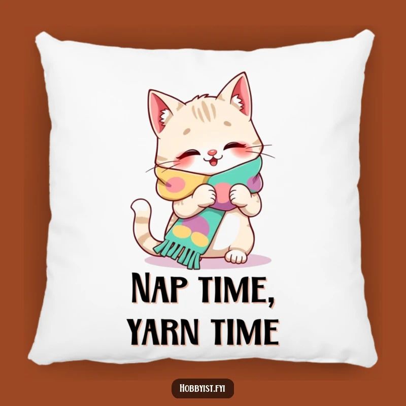 Funny Giggling Cat Knitting Pillow - Cozy, Comical Cushion for Lounging