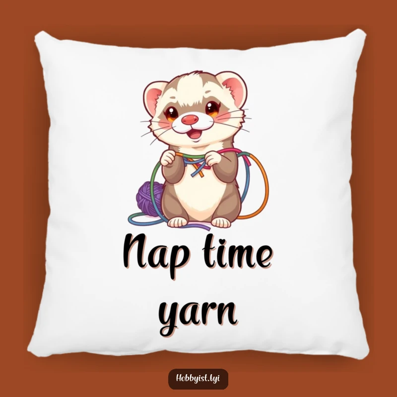 Funny Ferret Weaving Pillow - Cozy Cushion for Crafty Comfort