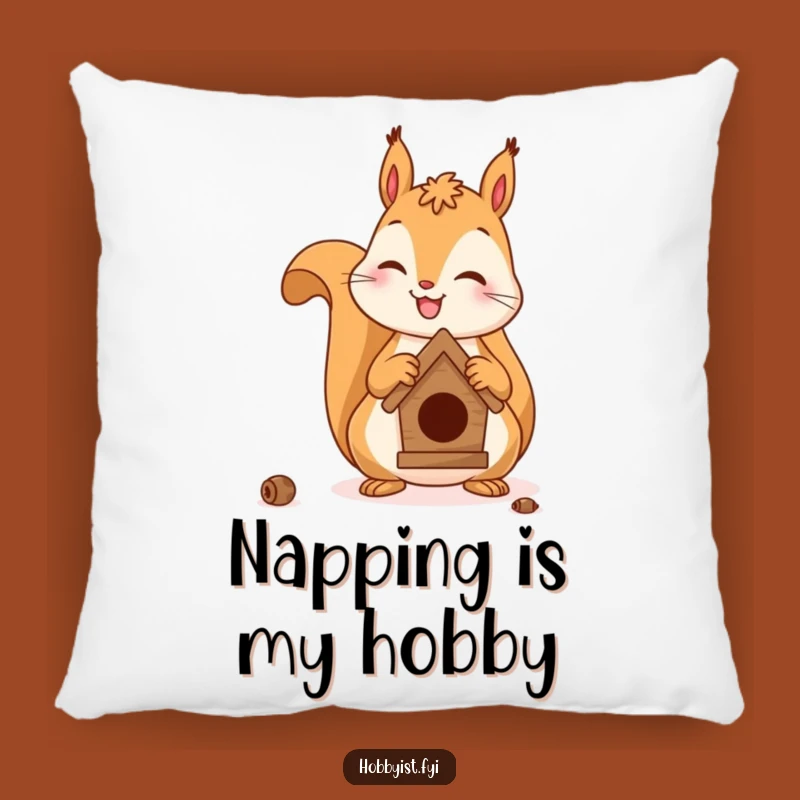 Funny Squirrel Birdhouse Cushion - Cozy & Humorous Decorative Pillow Gift!