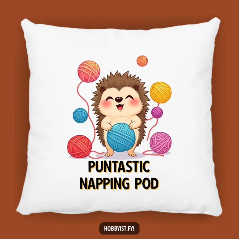 Funny Hedgehog Juggling Pillow: Cozy Comfort with a Giggling Yarn Master, Home Decor Gift