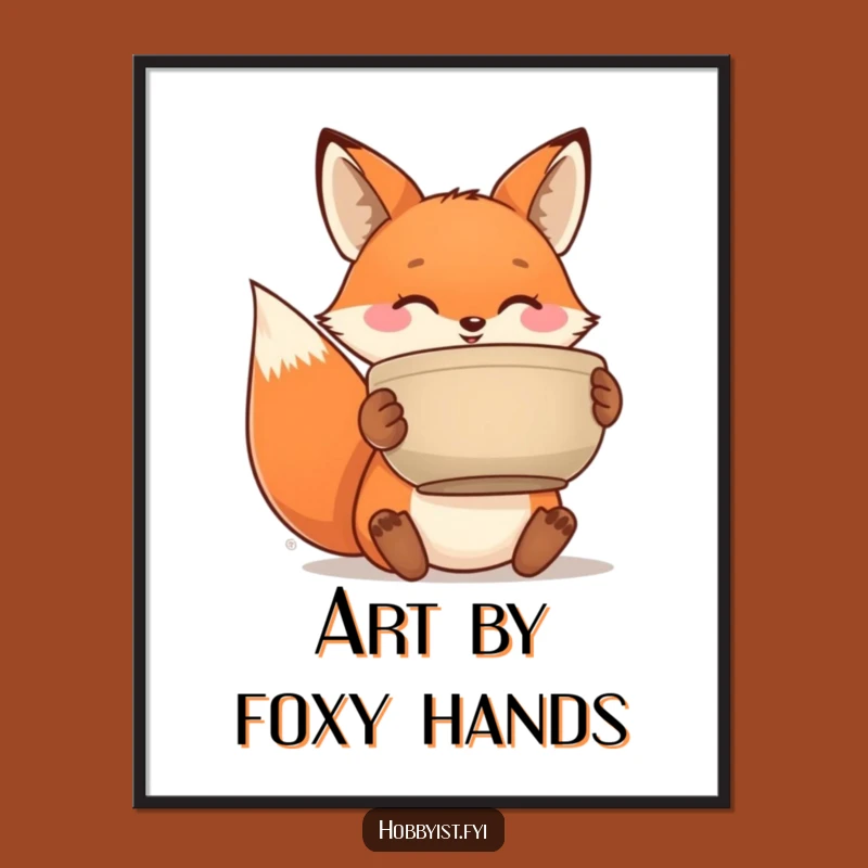 Funny Fox Pottery Digital Art - Hilarious Downloadable Print for Art Lovers
