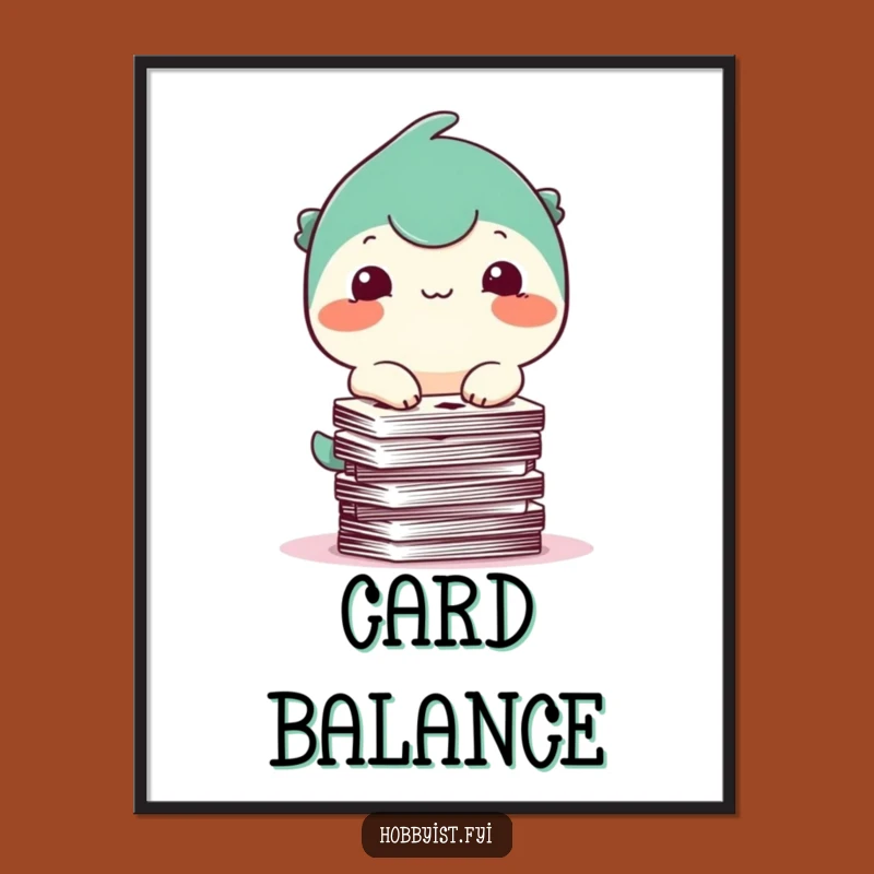 Funny Card Balancing Creature Digital Art: Instant Laughs for Your Walls!