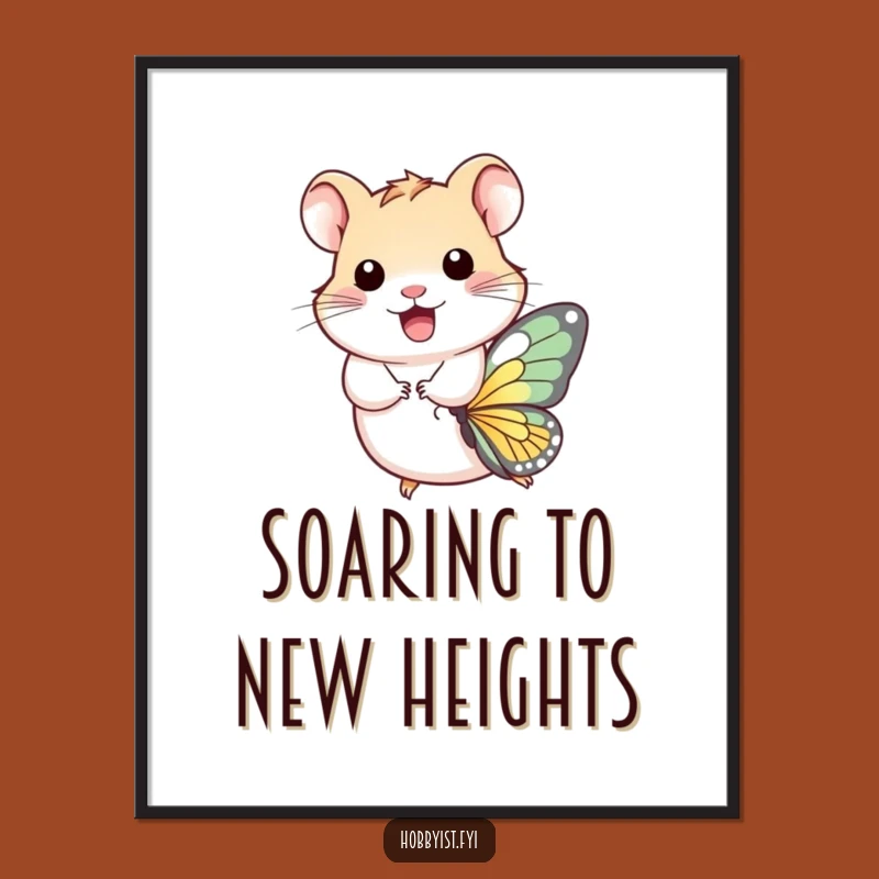 Funny Hamster Butterfly Digital Art - Whimsical Instant Download, Perfect Funny Gift