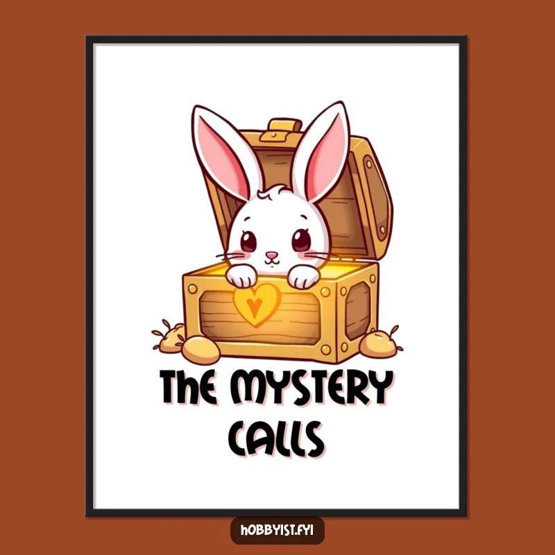 Funny Rabbit Treasure Digital Art: Instant Whimsical Humor for Your Space!