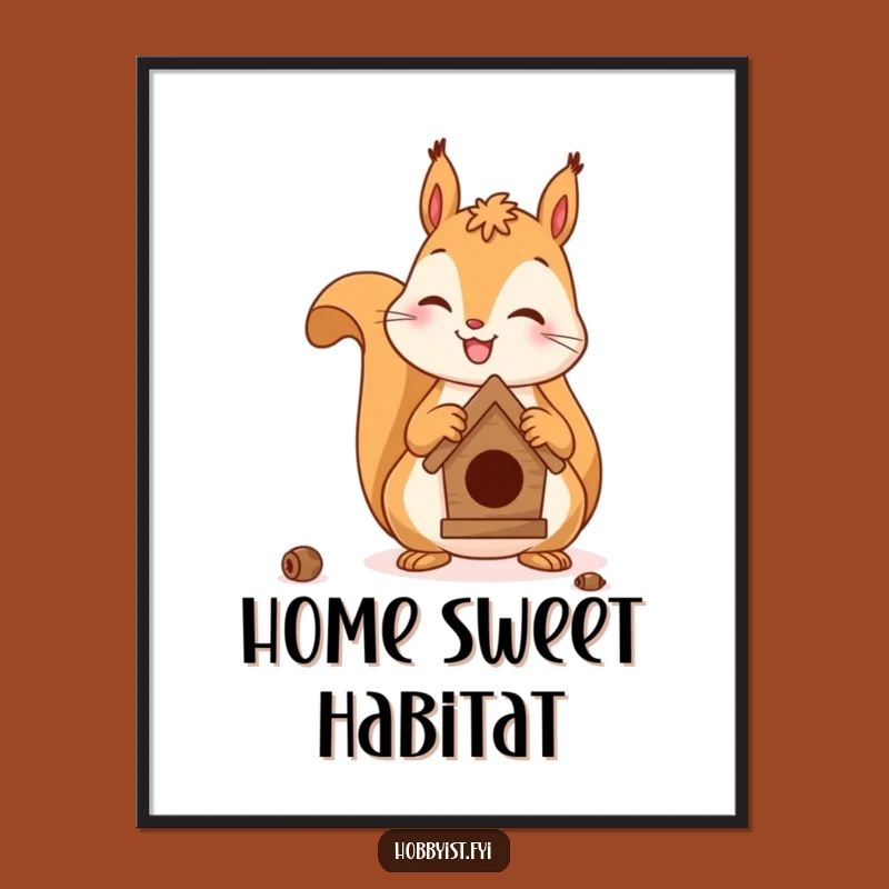 Funny Squirrel Birdhouse Digital Art - Instant Laughs & Wall Decor Gift!