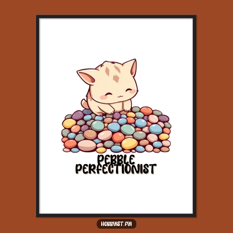 Funny Pebble Arranger Digital Art Print - Instant Mindful Decor Gift