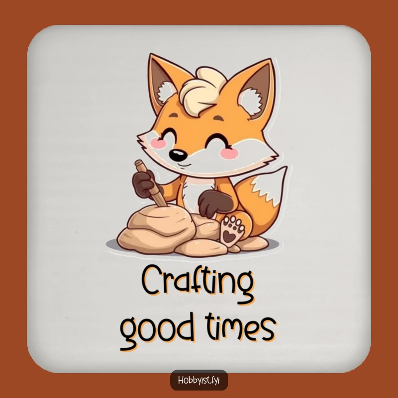 Fox Clay Sculptor Drink Coaster: Protect Surfaces with Artistic Humor!