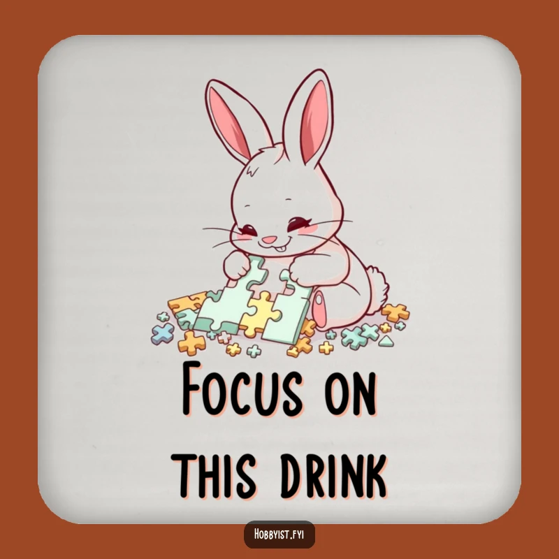 Funny Rabbit Puzzle Coaster Set: Protect Surfaces with Brainy Charm