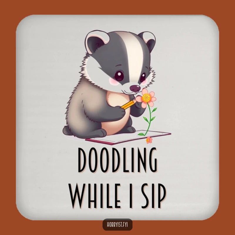 Funny Badger Artist Coasters (Set of 4) - Creative Protection, Fun Funny Gift