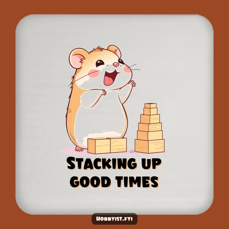 Funny Hamster Builder Coaster: Protect Surfaces with Construction Flair, Perfect Gift!