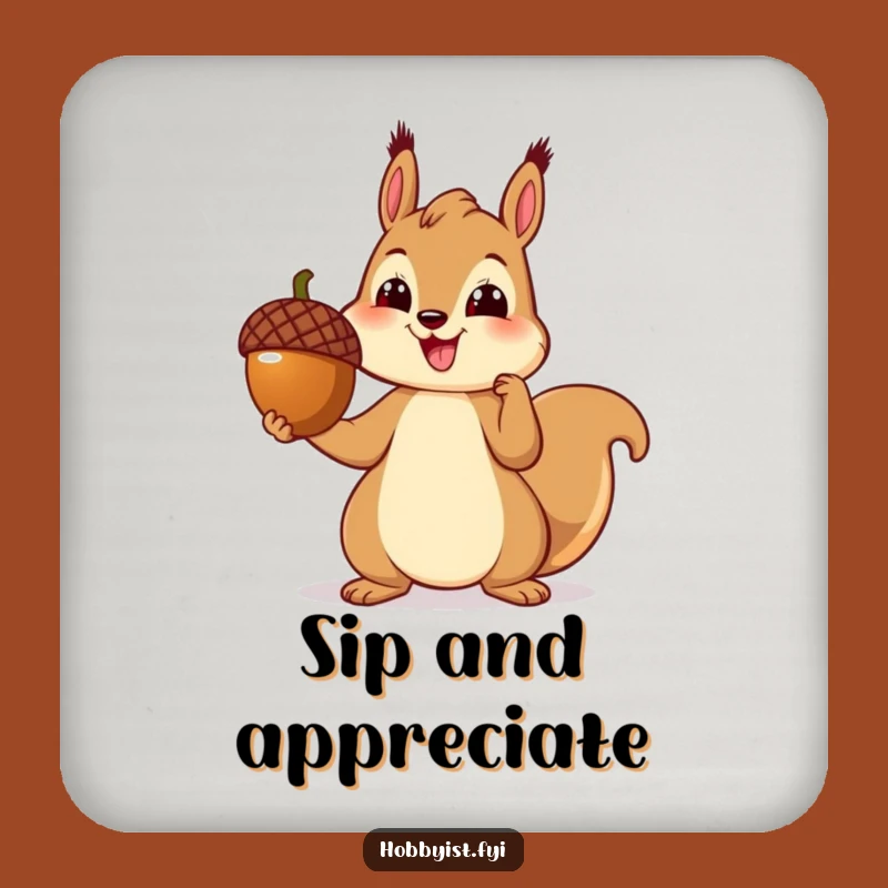 Funny Squirrel Coaster - Cheerful Artisan, Protect Surface With Art Humor, Nature Gift