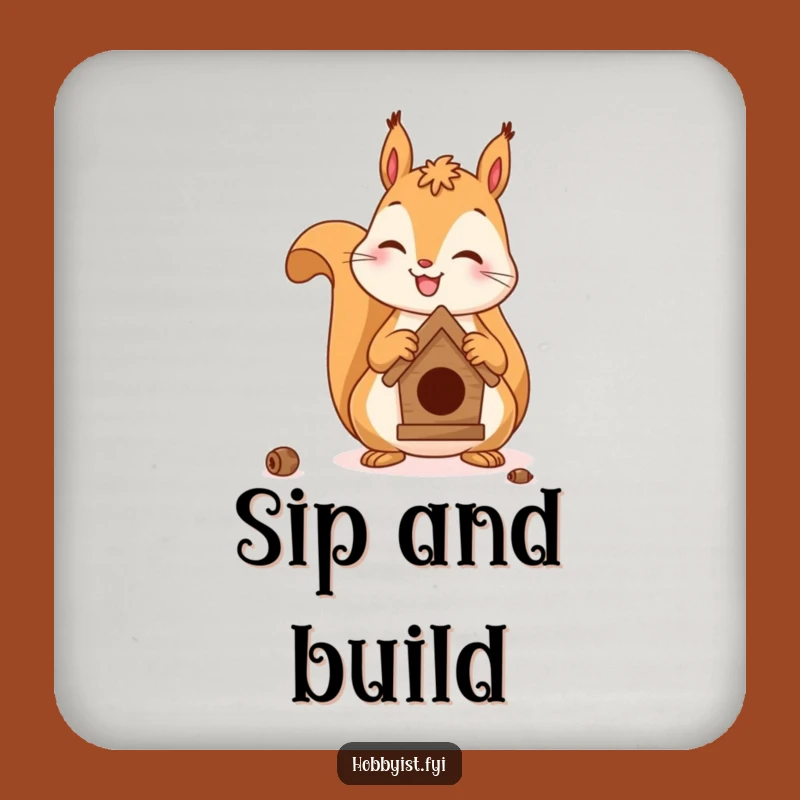 Funny Squirrel Coaster - Protect Surfaces with Humorous Craft Art!