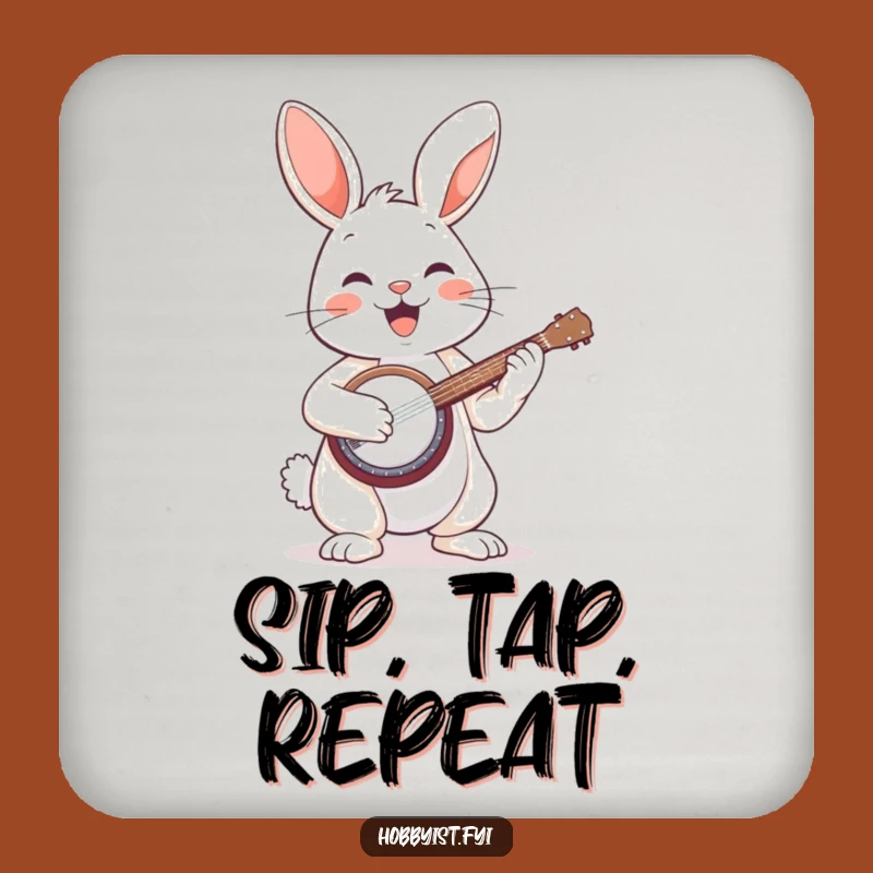 Funny Bunny Banjo Coaster: Protect Surfaces with Musical Charm