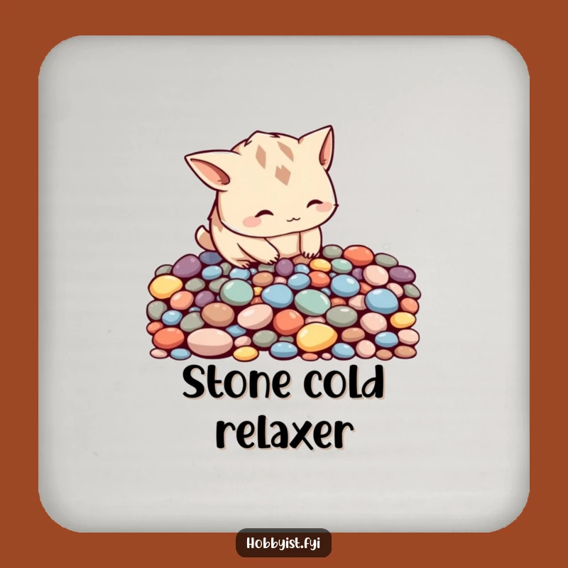 Funny Pebble Arranger Drink Coaster - Protect Surfaces with Mindful Charm Gift