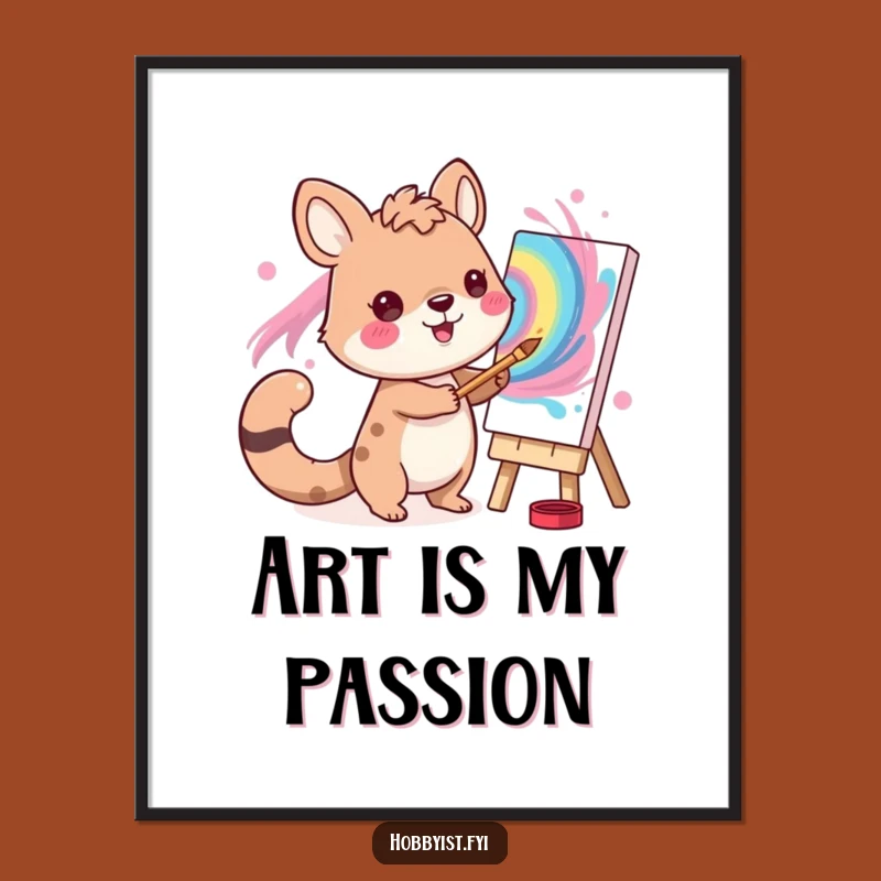 Funny Artist Animal Poster: Vibrant Wall Art for Your Creative Space