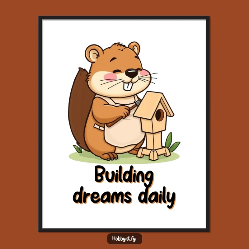 Funny Beaver Builder Poster: Add DIY Charm to Your Walls