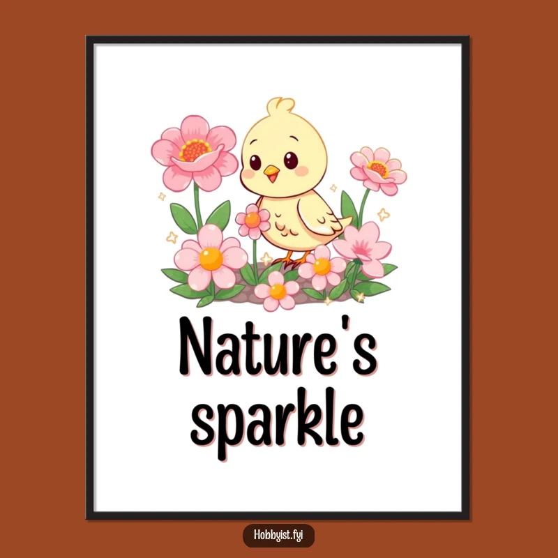 Funny Bird Garden Poster: Bring Cheerful Blooms and Humor to Your Walls!