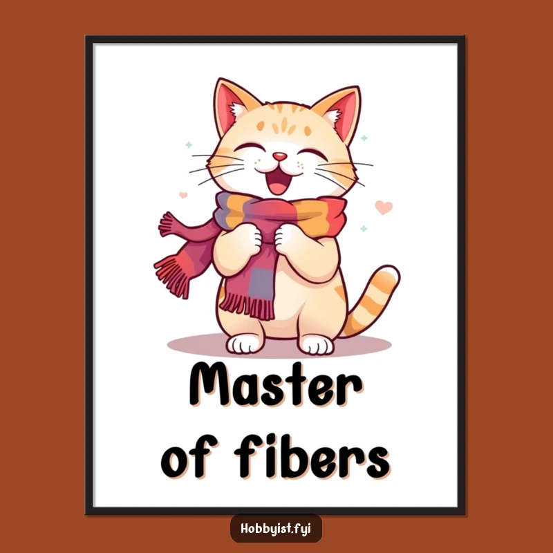 Funny Cat Knitting Poster: Add Whimsy to Your Craft Room