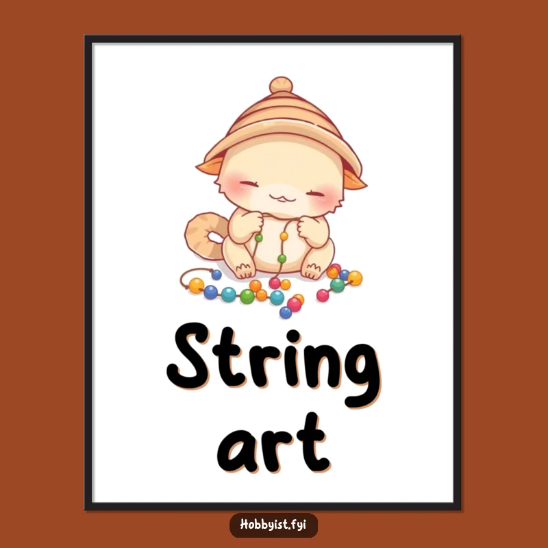 Funny Focused Creature Poster: Beading Art Funny Gift Decor