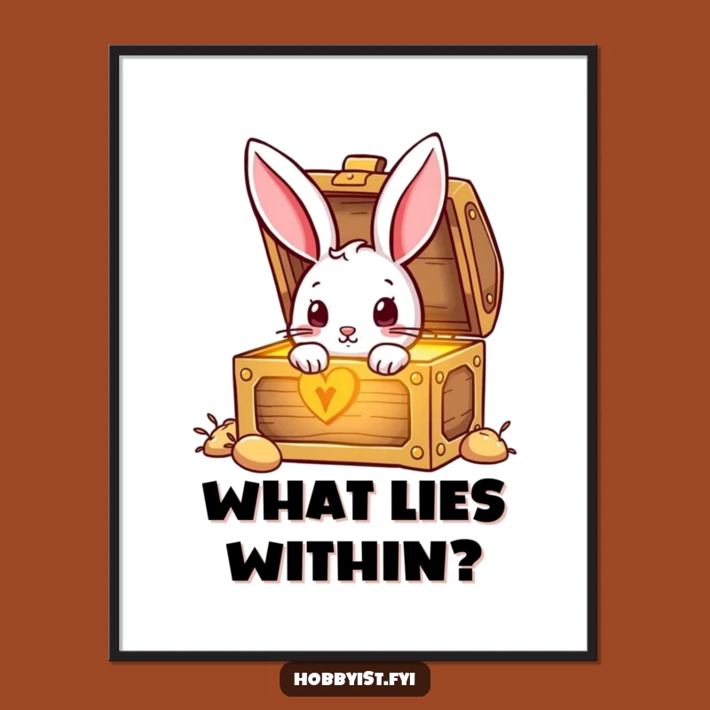 Funny Rabbit Treasure Poster: Add Whimsical Humor and Mystery to Your Walls!