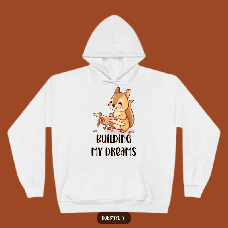 Funny Squirrel Pilot Hoodie: Cozy Squirrel Builder, Ideal Gift for Hobbyists