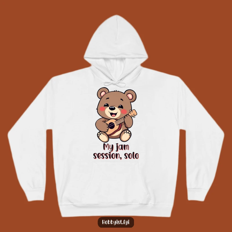 Cozy Funny Bear Ukulele Hoodie: Warm Up with Musical Merriment and Hilarious Style