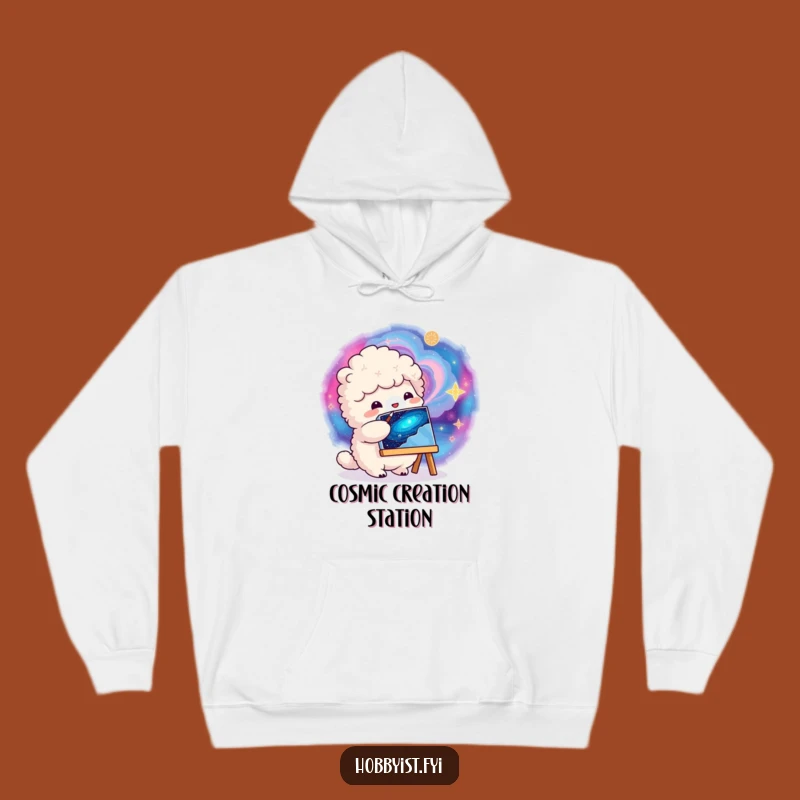 Cozy Funny Galactic Painter Hoodie - Warm & Cosmic Art Gift