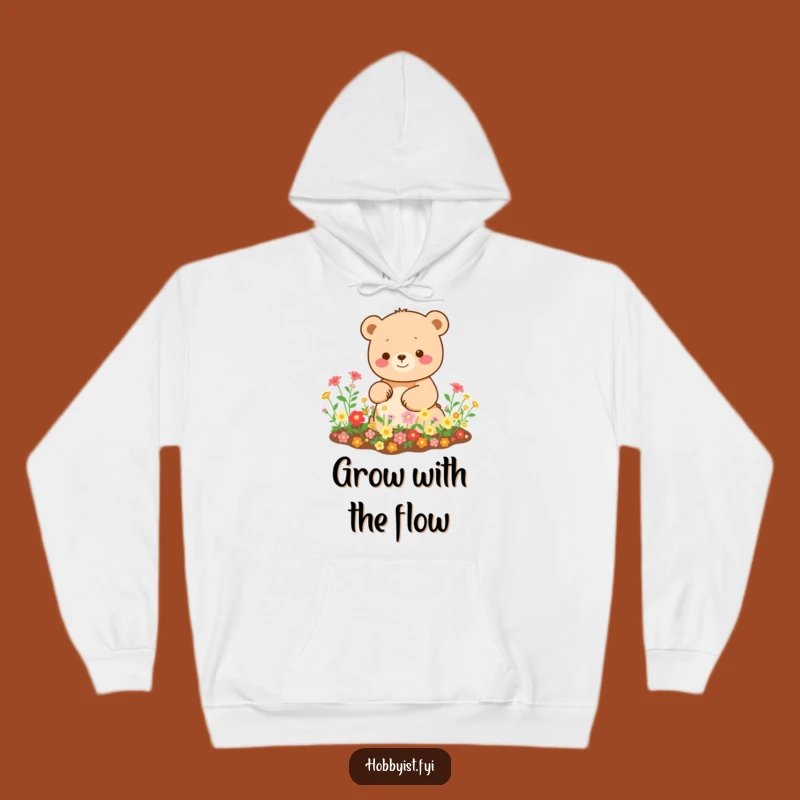 Cozy Funny Kawaii Bear Hoodie: Happy Gardener, Garden Lover Gift