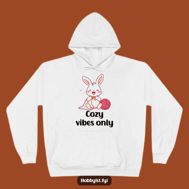 Funny Rabbit Knitter Hoodie: Cozy Bunny Knitting Yarn, Ideal Gift for Crafters